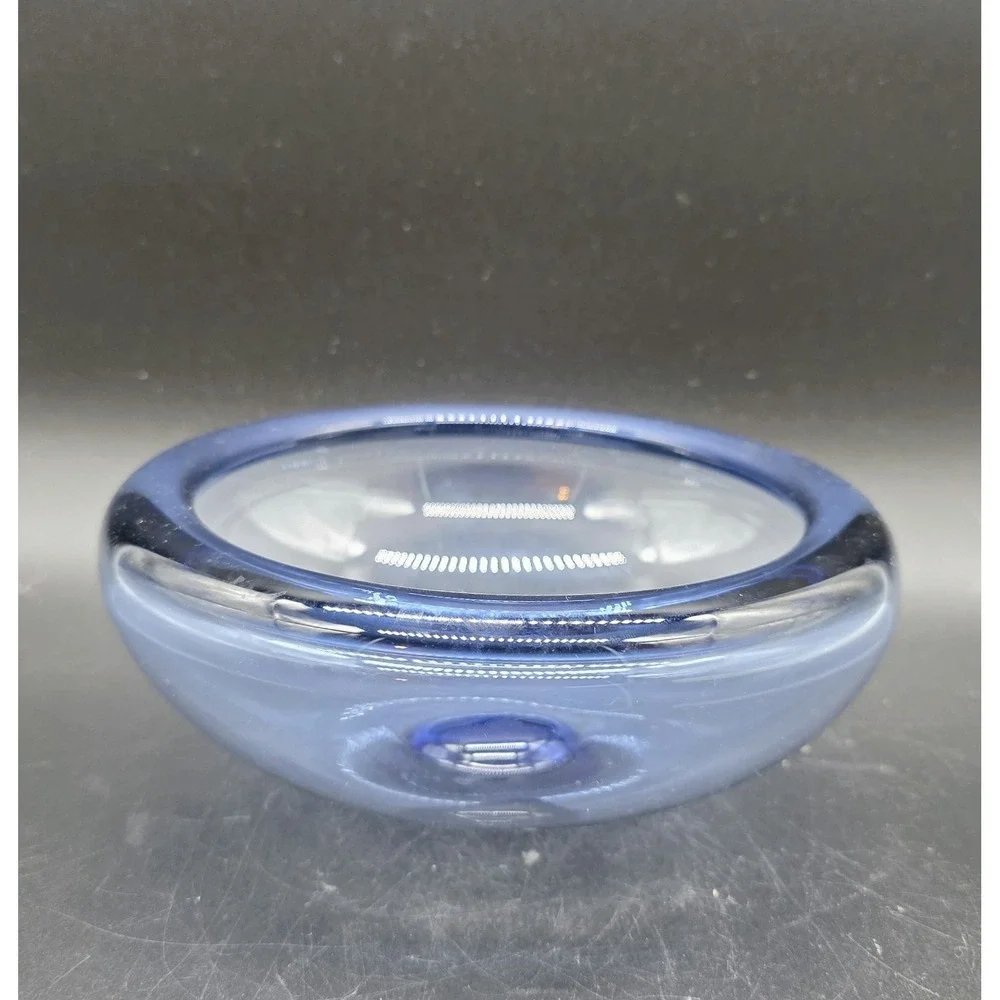 Vintage Per Lutken  Holmegaard Provence Mid-Century Blue Glass Bowl 6.75